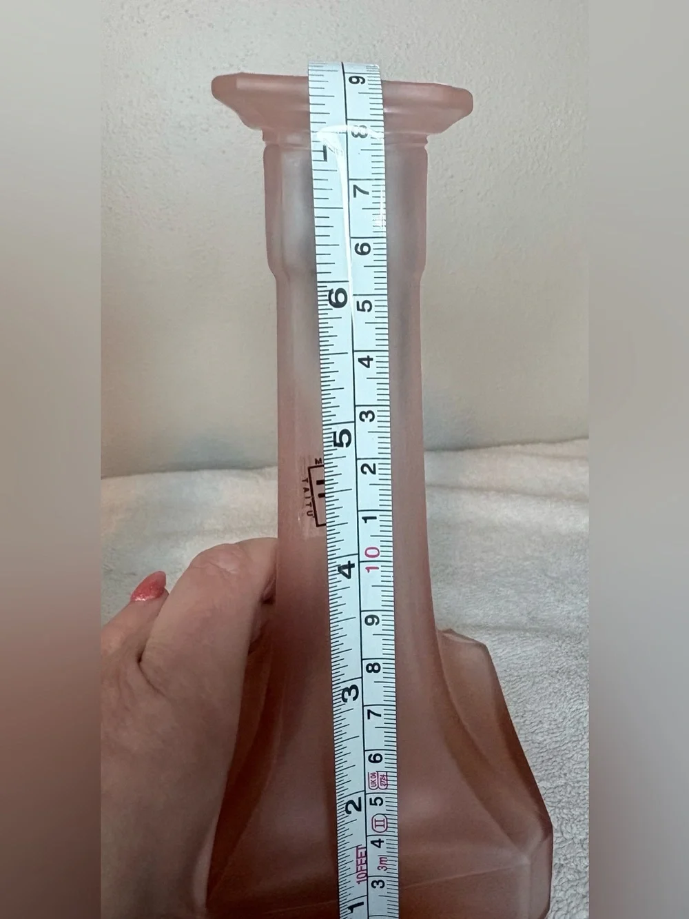 Vintage TAITÙ Italy TTC1 Pink Frosted Glass Candlesticks Pair